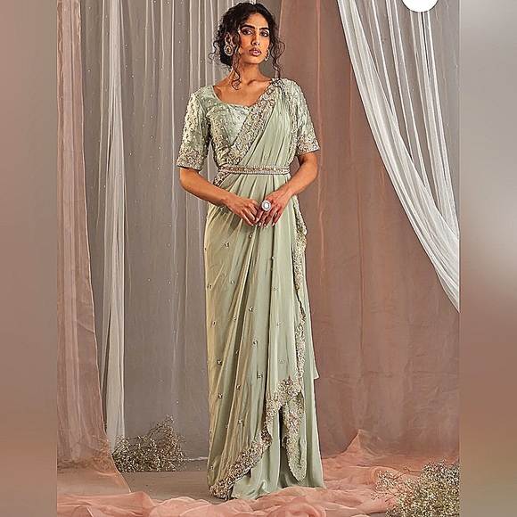 Saree green - Picture 3 of 4